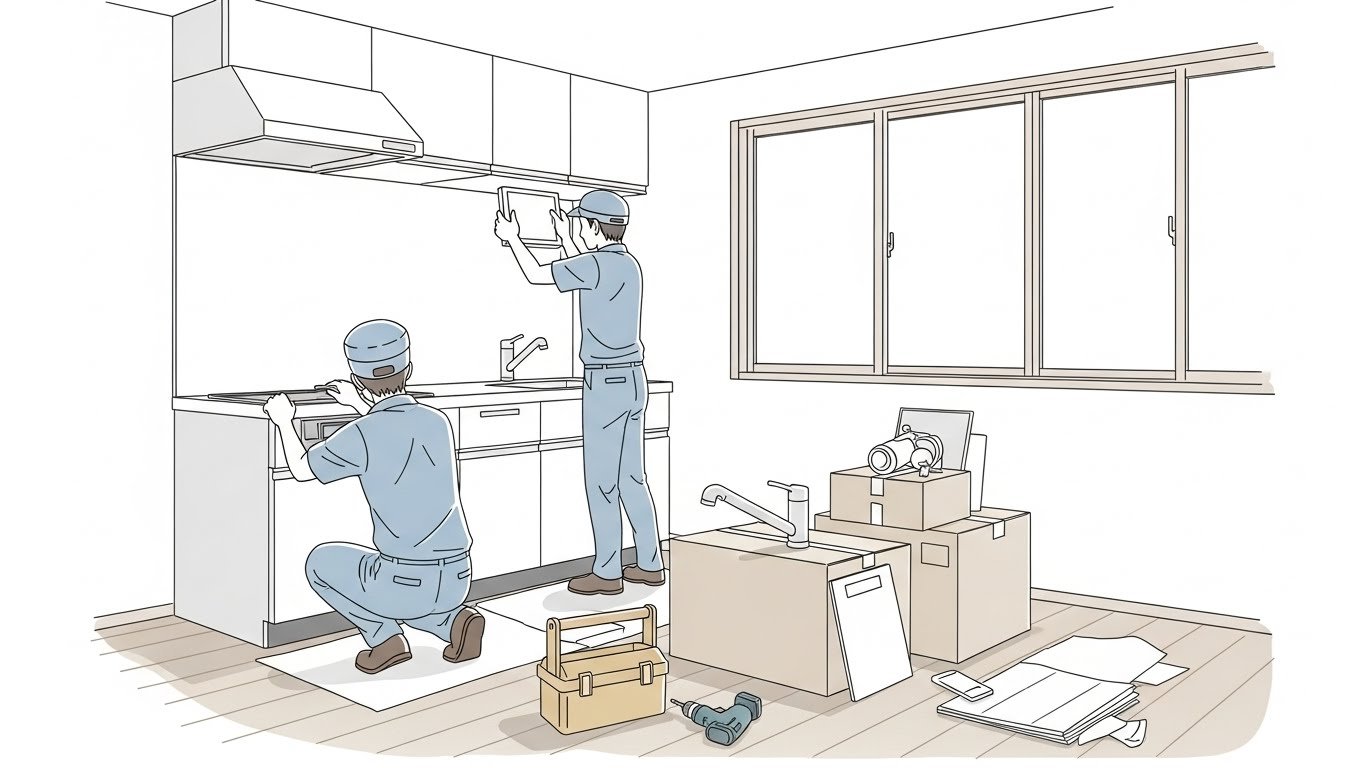 設備の取り付けまで、職人が対応