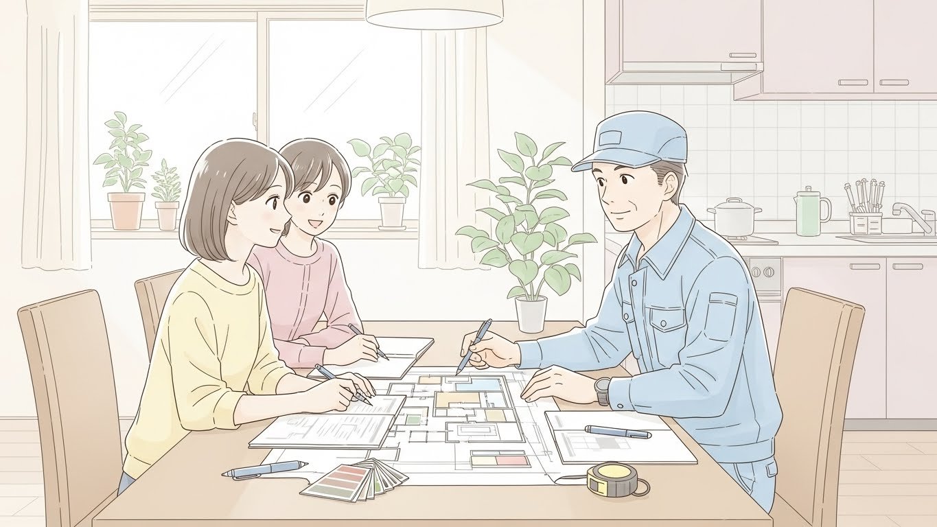 工事内容と予算を、図面を見ながら整理