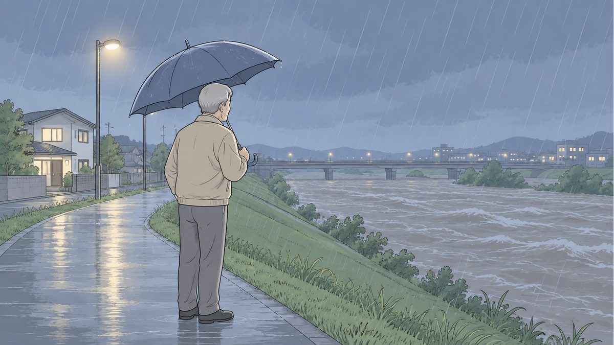大雨のたびに、川の水位が気になる